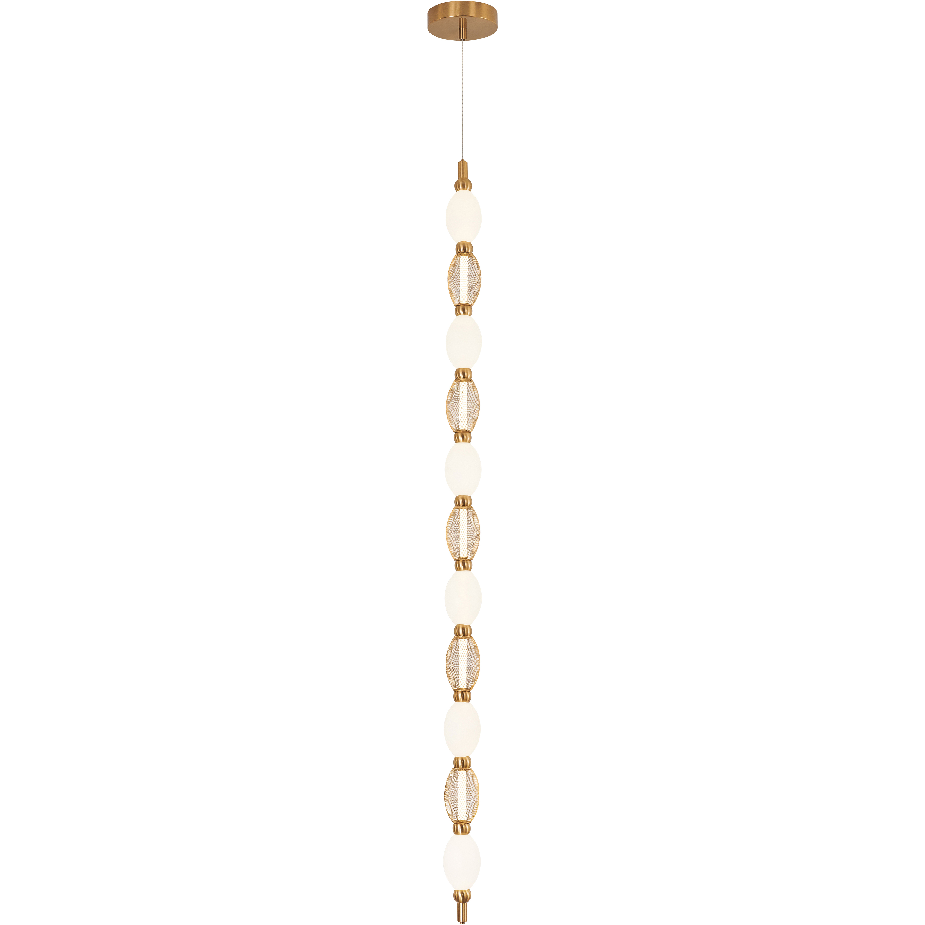 Tentacles LED 3.13 inch Aged Gold Brass Pendant Ceiling Light